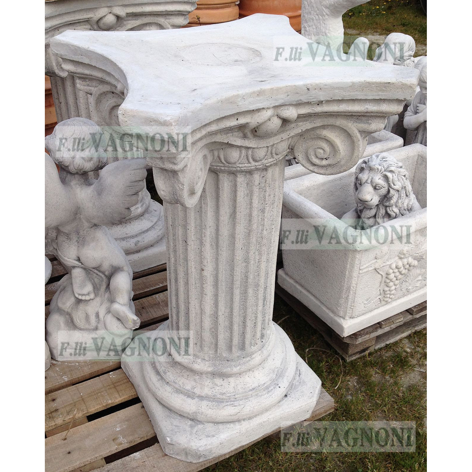 COLONNA CAPITELLO PATRASSO GRIGIO IN CEMENTO CM. 75